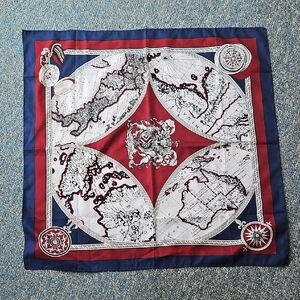 Nautical Map Print Scarf 30x30